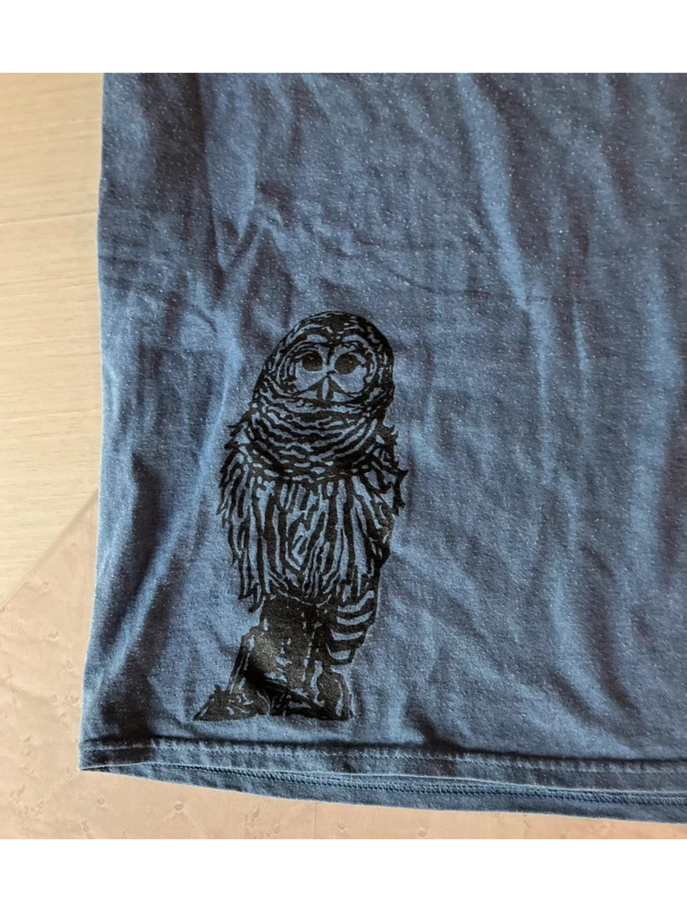 Cottagecore Owl Tee Barred Owl Graphic Nature Vintage Blue Wildlife Cotton